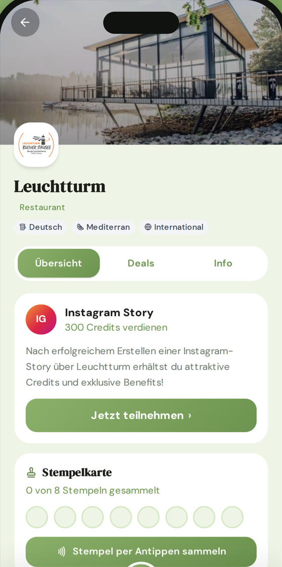 pistazz.io App: Restaurantseite Leuchtturm